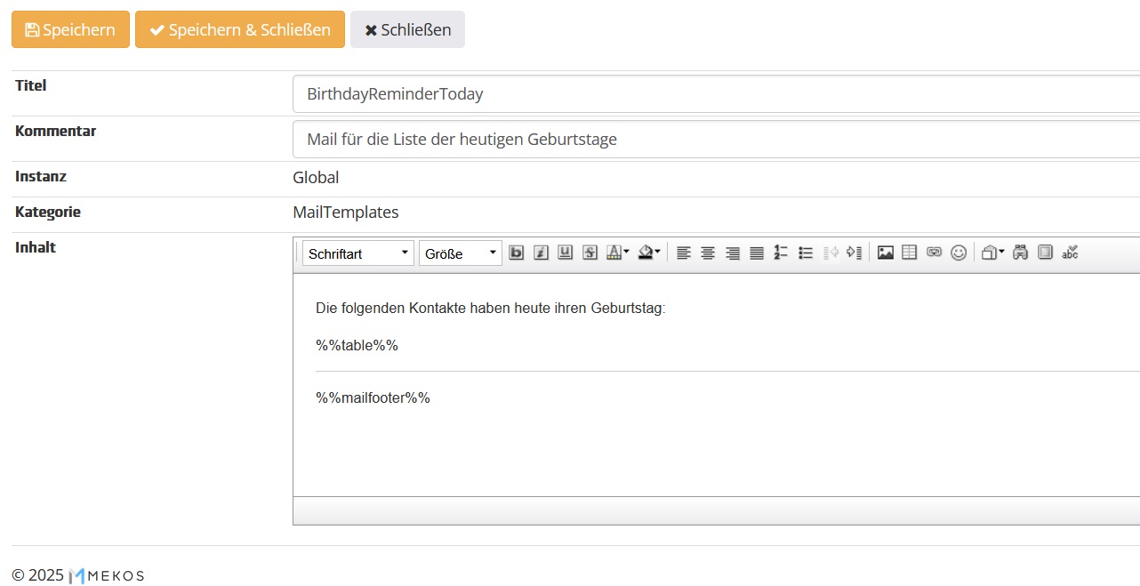 Ein Textblock im Bearbeitungsmodus