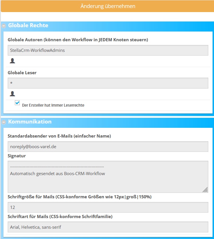 Workflow Eigenschaften