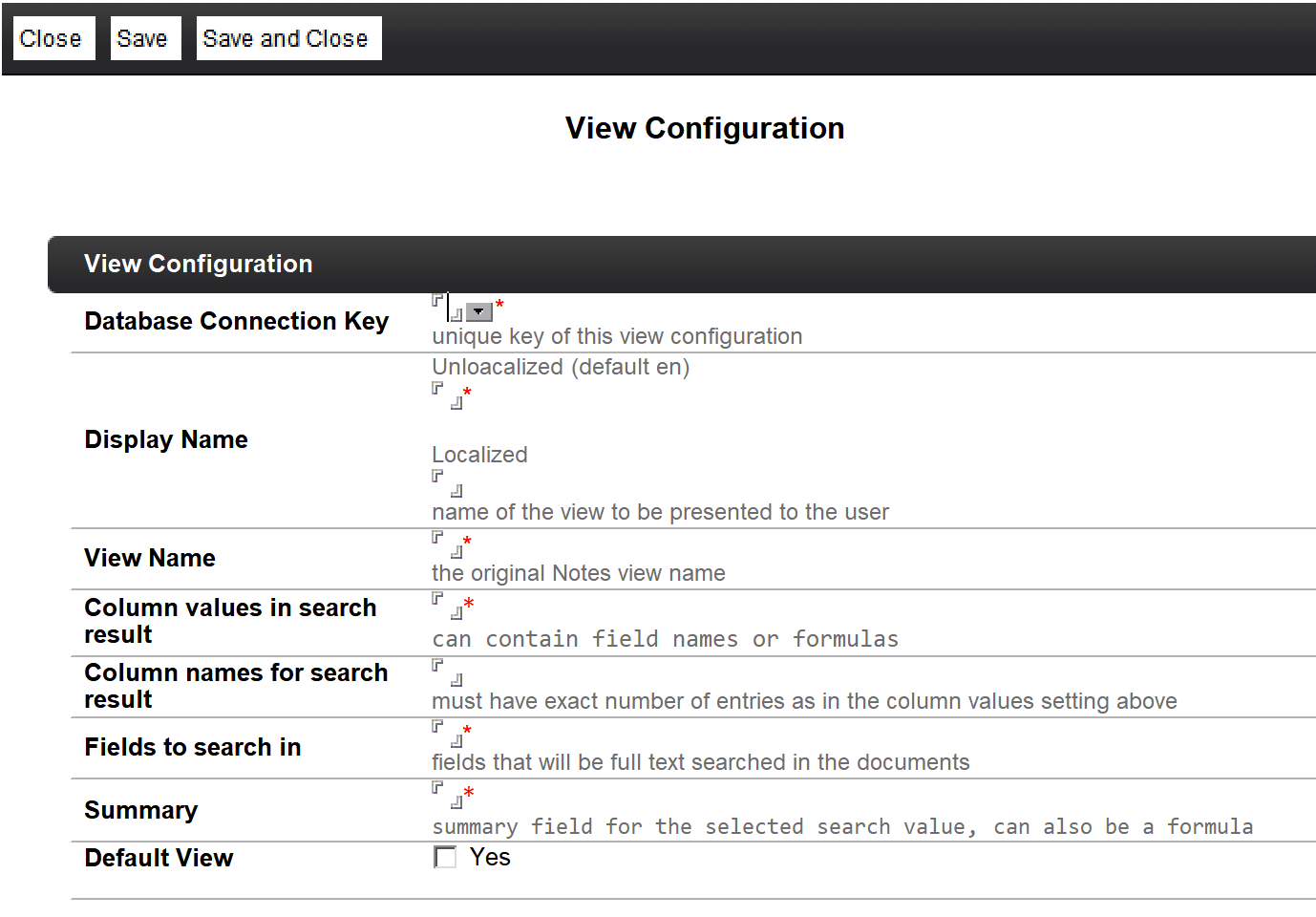 View Connection Maske